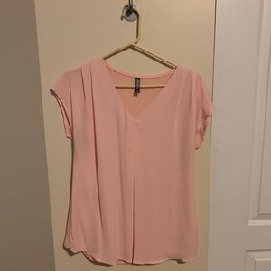 Pink short sleeve blouse
